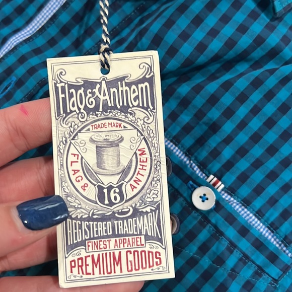 Men’s Flag and Anthem check collared button down - Picture 4 of 5